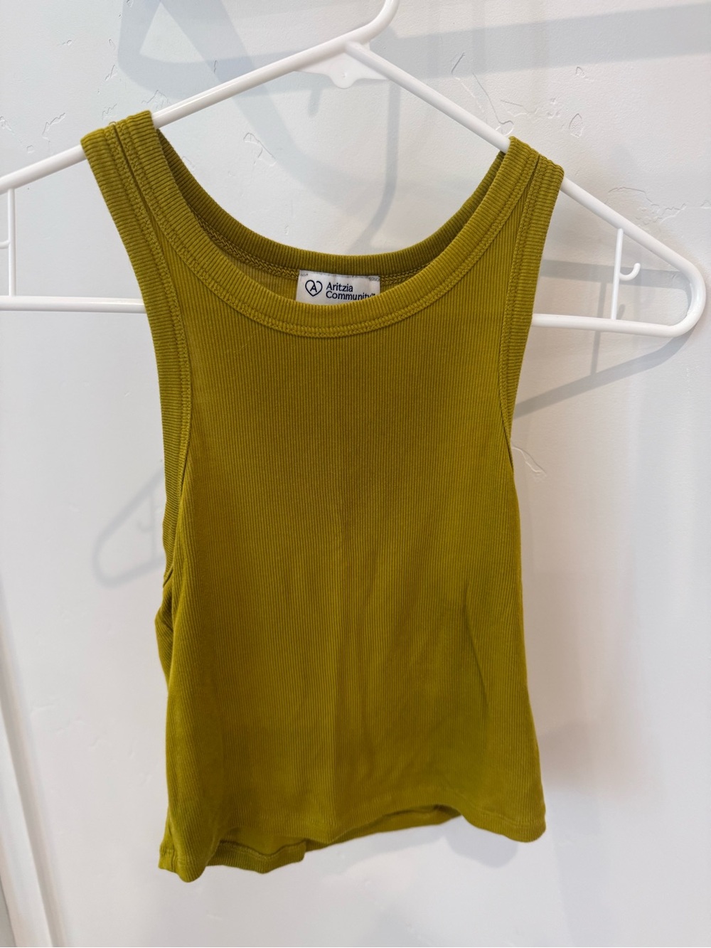 Aritzia Olive-Green Ribbed Honor Tank